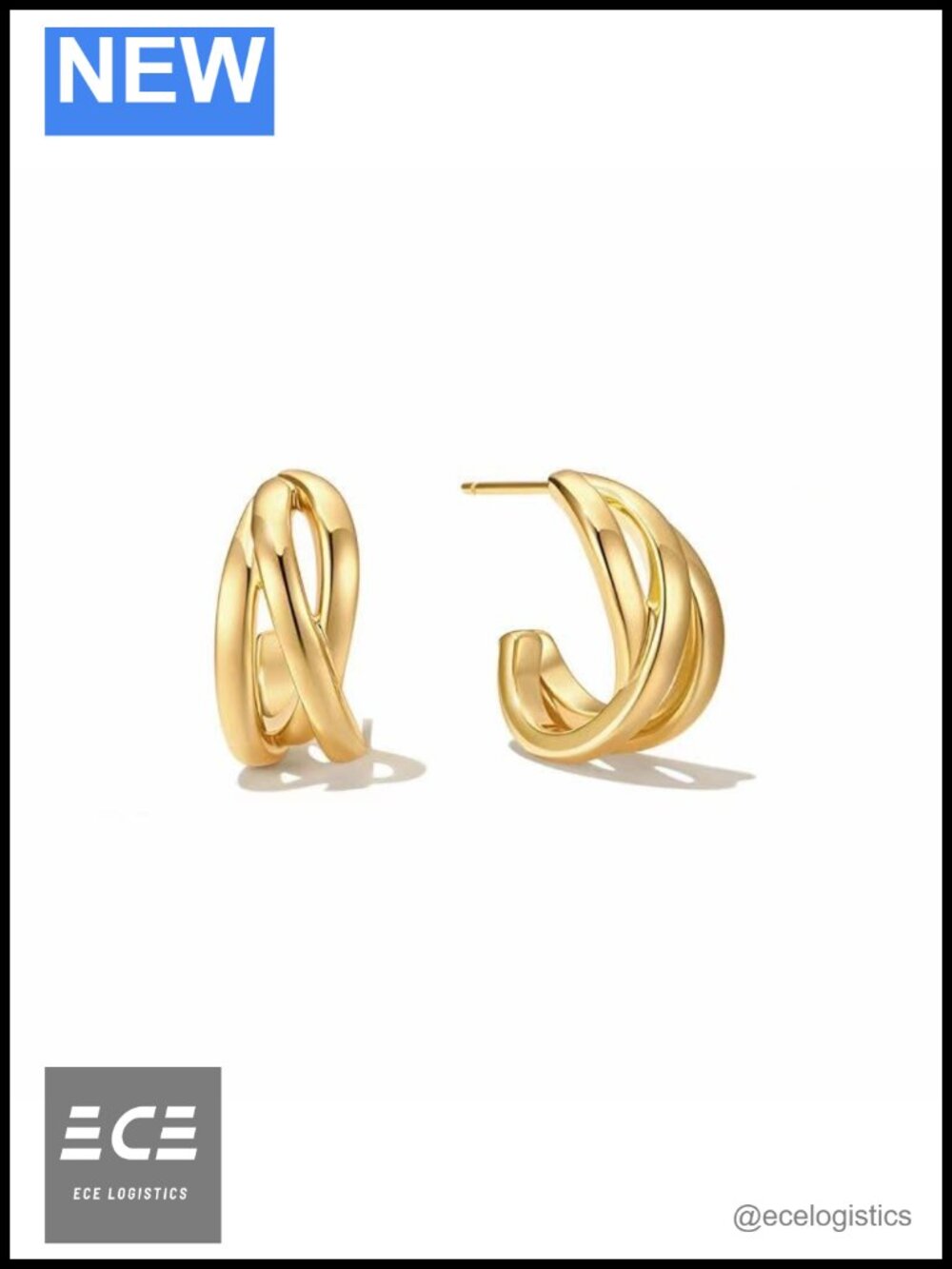 Gold Heart Drop Earrings Silver Statement Dangle
